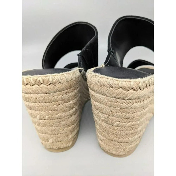 VINCE Garlin Women's Black Suede Wedge Espadrille Mules Size 5 M MSRP $295 - Picture 5 of 8